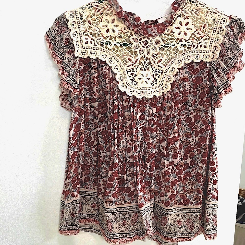 Anthropologie Othilia Malia lace ruffle top